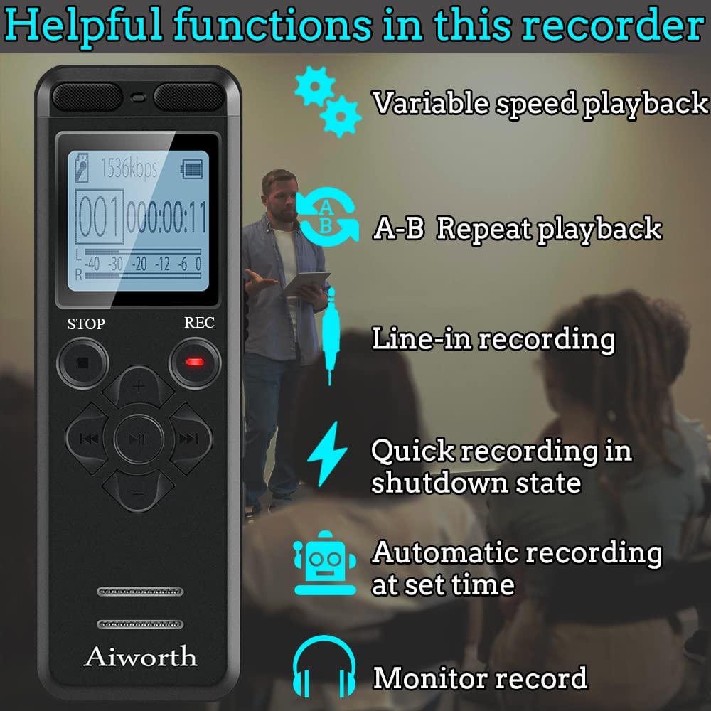 Aiworth 72GB Digital Recorder Voice Review