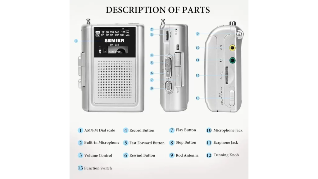SEMIER Portable Cassette Player Recorder Review